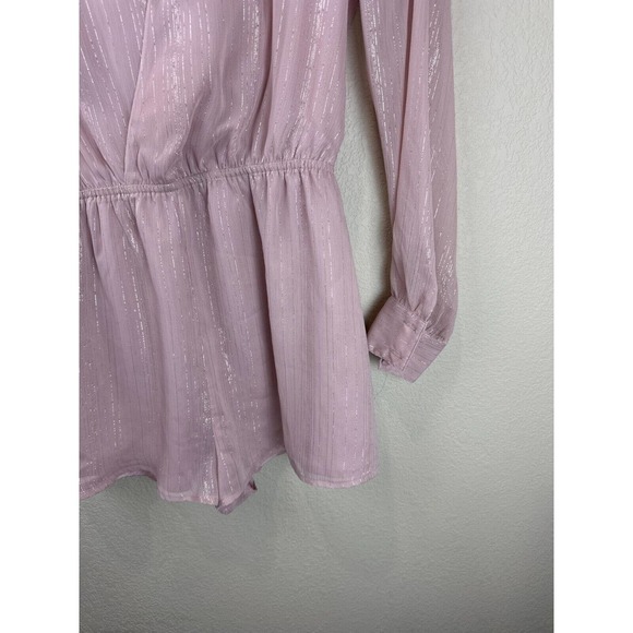Super Down Tamara Womens Open Front Romper Size XS Long Sleeve In Dusty Rose - Picture 5 of 16